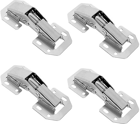 4-Pack Hidden Hinges for Kitchen Cabinet Doors Frameless, Concealed Cabinet Hinges, Surface Mount Hinges for Cupboards, Wardrobes