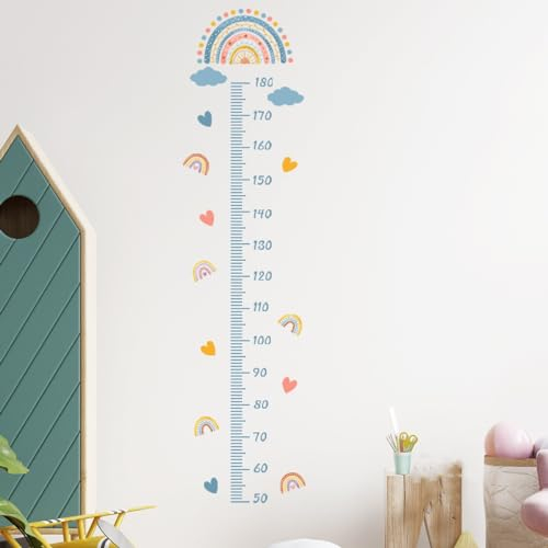 Herfair Kinder Höhe Diagramm Wandtattoo Messlatte Kind Regenbogen Wolke Wandaufkleber, DIY Selbstklebend Wandsticker Kinderzimmer Mädchen Babyzimmer Wanddeko