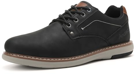 ANALEAF Men's Oxfords Lace-up Shoes Business Classic Sneakers All Black