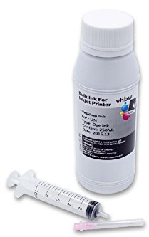 vhbw Nachfülltinte kompatibel mit HP Drucker - Refilltinte Dye Schwarz, 250ml