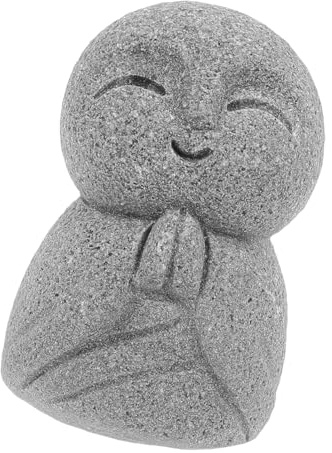 TINEASUR Figura De Buda Japonés Dichoso Jizo Estatua De Buda Pequeña Escultura Artesanal De Resina Jizo Decoración del Hogar Al Aire Jardín