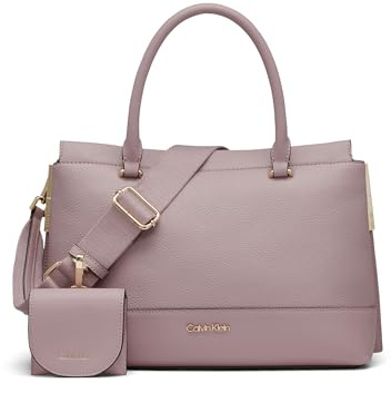 Calvin Klein Women's Bianca Triple Compartment Satchel, Pink, OS