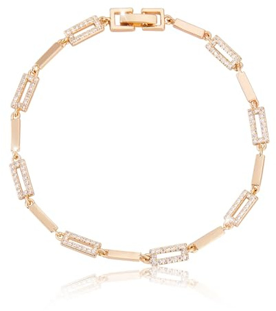 Richapex Bracciale da donna in oro con infinito, bracciale da tennis, oro 18 carati, idea regalo per donne e ragazze, 19 cm, Rame, Zirconia cubica