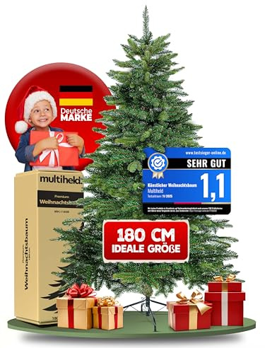 Multiheld künstlicher Weihnachtsbaum 180cm naturgetreuer Tannenbaum PE Spritzguss & PVC Mix - eleganter Christbaum für Weihnachten langlebiger Christmas Tree in Premium Qualität