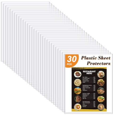 CUTHOLLOW 30PCS 22.9 x 29.1cm Rigid Print Protectors, Hard Waterptoof Clear Plastic Sleeves for Page, Sheet, Document, Photo, Magazine Collector and Birth Certificate on Office Home
