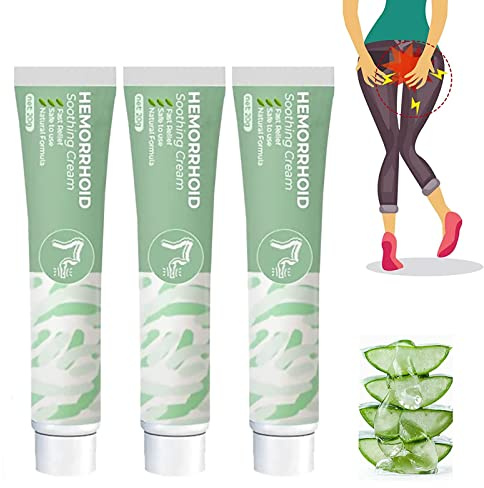 Crema calmante para hemorroides, pomada natural a base de hierbas para hemorroides, crema para hemorroides, suave y segura, para todas las edades (3 Pcs)