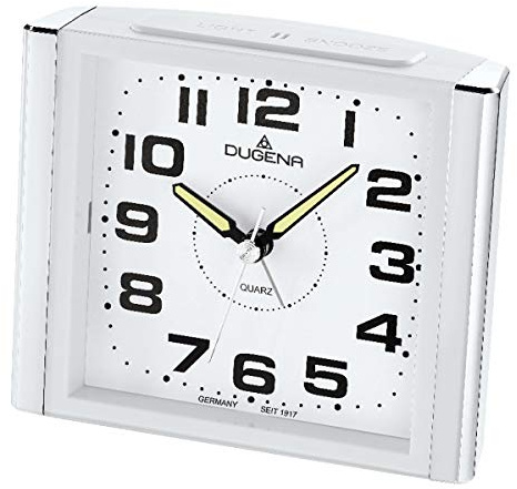 Dugena Wecker Lautlos Silber/Weiß Araber