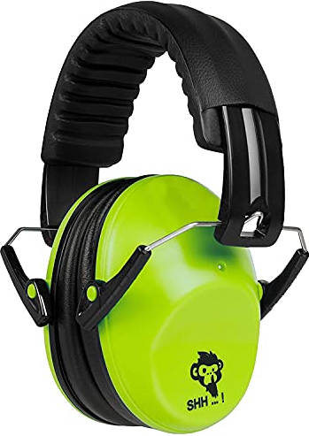 ACE SHH...! Kinder-Gehörschutz - faltbarer Kapsel-Gehörschützer - kompakter Ohrenschützer für Mädchen & Jungen - Lime