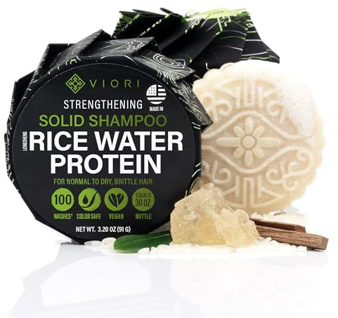 Viori Shampoo Bar, Hidden Waterfall - Handcrafted with Longsheng Rice Water & Natural Ingredients - Sulfate-free, Paraben-free, Cruelty-free, Phthalate-free, pH balanced 100% Vegan, Zero-Waste