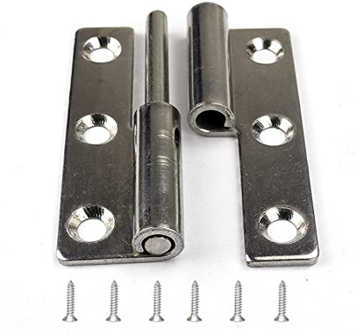 4 cerniere per porta staccabili da 6,3 cm, in acciaio inox, cerniera sollevabile per mancini