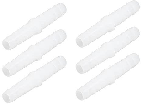 ciciglow Connecteur de Tuyau en Plastique 10 Pièces Raccord Cannelé Blanc Droit Même épisseur Barbelé Réparateur pour Tuyau de Pompe Tuyau en Silicone(9-9mm)