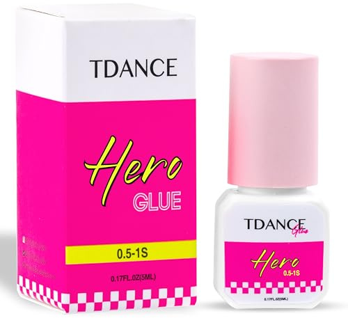 TDANCE Eyelash Extension Glue /0.5-1 Sec Dry/Retention – 7 Weeks/Lash Extension Glue for Professional Use Only (0.17 fl. oz / 5ml)