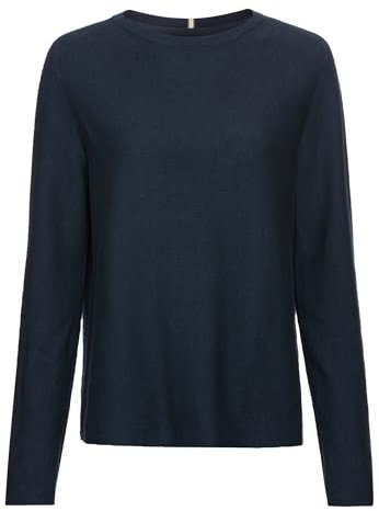 camel active Damen Rundhalspullover aus Feinstrick Dunkelblau, Womenswear-L