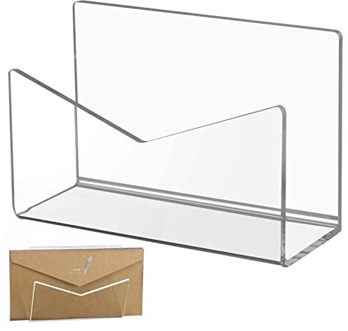 Opilroyn Porte-Lettres en Acrylique | Organisateur de fichier pour Bureau Effacer, Porte-Lettres de Bureau 6 x 2,5 x 4 Pouces Porte-enveloppes Support de tri pour la Maison, Le Bureau, l'école
