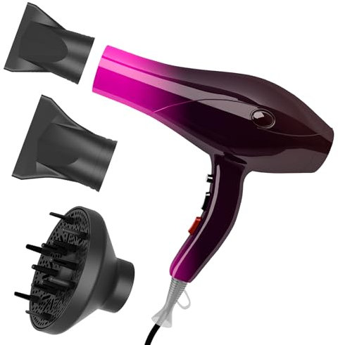 Jooayou Sèche Cheveux Professionnel 3000W, Seche Cheveux Ionique, Puissant AC Moteur 3 Niveaux de Température 2 Vitesses, seche cheveux puissant Convient pour la Maison et le Salon (Noir)