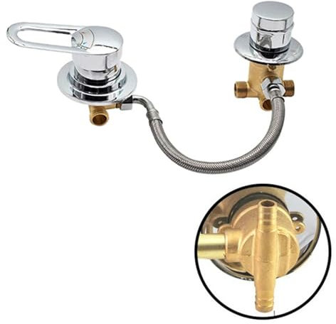 Solid Brass 2 Way Split Shower Diverter Valve for Bathroom Faucet Tap Cold & Hot Water Mixer Intubation Design Ideal for Shower Cabin/Steam Room