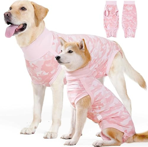 Body para Perro Postoperatorio – Arnés Médico para Esterilización Perro – Protector de Heridas Anti-Lamedura con Cierre de Velcro – Ropa Quirúrgica para Perros Después de Operación (Rosa, M)