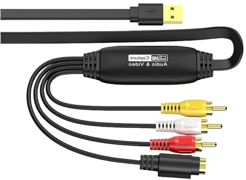 1 juego de dispositivo de adquisición de vídeo USB portátil digitalizador adaptador cable para conversión estable PC tarjeta de video portátil
