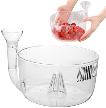 Tazón automático para platos de frutas: colador de cocina de drenaje rápido y enjuague de verduras | Limpiador de bayas, artilugio de cocina fácil de limpiar para comida, fregadero, barbacoa, camping