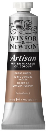 Winsor & Newton Huile Diluable à l’eau Artisan - Couleurs à l'huile Pour les Arts Plastiques - Sans Solvants, Se Diluer à l’eau, Tube de 37ML, Couleur Terre d'Ombre Brûlée
