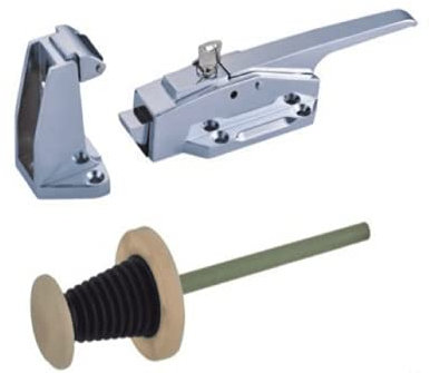 Metal Chrome Fastener Lock for Cold-Room Door Handle Latch 70 to 105mm Offset