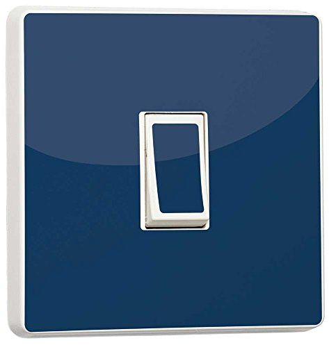 Plain Dark Blue Navy Decorative Design for Single Light Cover, Self-Adhesive Vinyl Skin Sticker