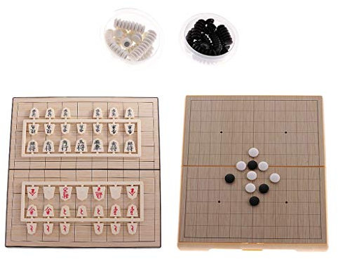 Tubayia Magnetisches Japanisches Shogi Schach Spiel + Chinesisches Go Bang Spiel mit Faltbare Schachbrett