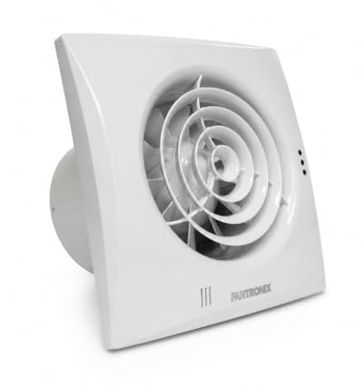 Fantronix Enviro 100mm Bathroom Extractor Fan – With Run on Timer, Quiet Wall or Ceiling Ventilation Fan for Bathrooms, Toilets & Utility Rooms