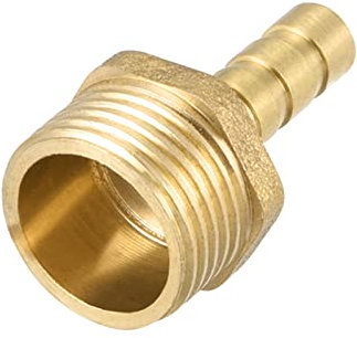 M METERXITY Messing Widerhaken Rohr Anschlüsse - Leitung Fitting Adapter für Trasport Luft Flüssigkeit Anwendung für Industrie (0.24 Widerhaken x G3/8 Außengewinde Goldton)