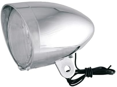 Faro delantero para bicicleta tipo Holanda, versión para dinamo de plástico cromado