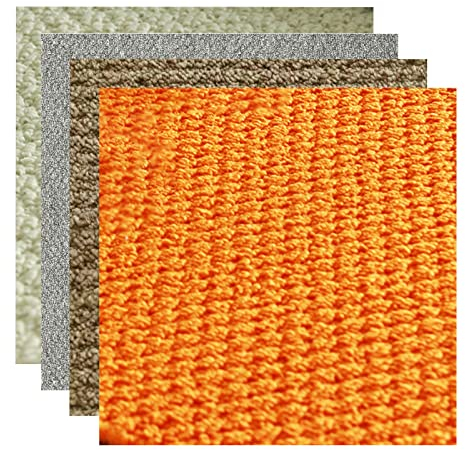 IBOWZ Teppichfliesen Scene 24 Fliesen, multifunktionaler Selbstklebender Teppich, quadratisch, 50 x 50 cm, abziehen und aufkleben, verschleißfeste Matten, Dicke 0,7 cm