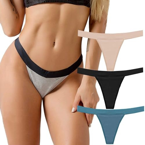 AOXCHEN Tanga de Algodón Menstrual Sexy No Show Bragas Menstruales Tangas Elásticas Sin Costuras Ropa Interior Posparto a Prueba de Fugas Bragas para Damas Mujeres Niñas(A,L)