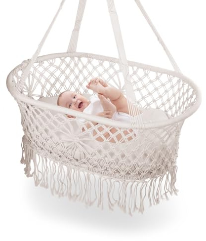 Sinbide hängande vagga baby hängmatta baby hängande hängmatta baby hängmatta babysäng hängande korg hög kvalitet baby hängmatta gjord av bomullsrep för nyfödda