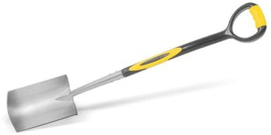 blizz-z Bauspaten Comfort mit D-Griff und Fiberglasstiel in Profiqualität | Gartenspaten, Bauspaten, titangehärtet, vormontiert | Made in EU