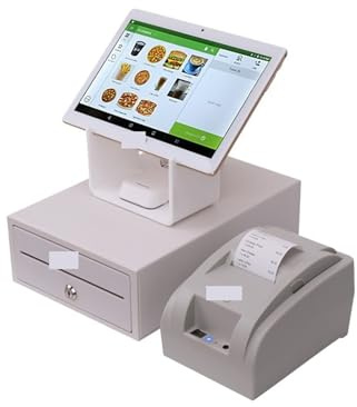 Caja registradora para pequeñas empresas, Caja registradora con pantalla táctil de 10 pulgadas y software POS for tiendas minoristas, restaurantes y supermercados para supermercados, restaurantes y ti