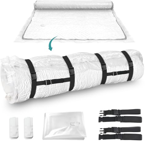 King/Cal-King Vacuum Storage Bag for Mattress with 4 Straps – Vacuum Seal Mattress Bag for Memory Foam and Latex, Easy Moving, Shipping and Storage