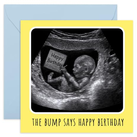 Surprise Birthday Card – Ultrasound Scan – Fun Pregnancy Baby Reveal Greeting Card for Dad, Mom, Grandparent, Aunt, Uncle, Wife, Husband, Boyfriend, Girlfriend, Fiance, Him, Her – Expecting Parent