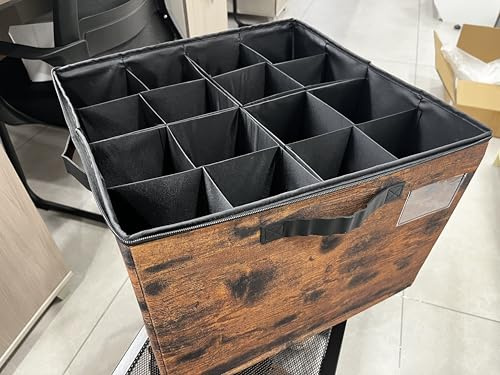 Varhomax Lot de 2 boîtes de rangement à chaussures pour placard, marron rouille