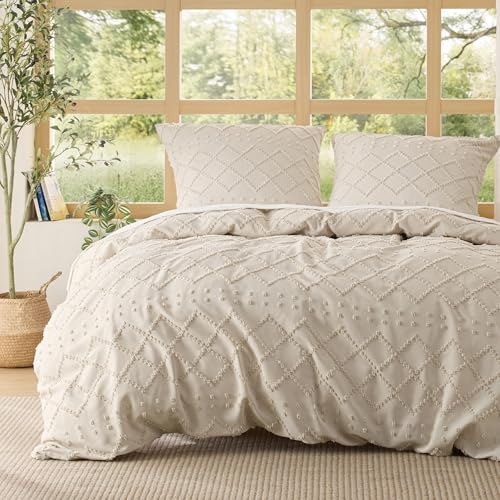 BEDSURE Beige Boho Bettwäsche 3tlg - 200x220 cm