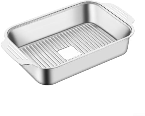 Poêle à barbecue en acier inoxydable conçue pour un usage domestique, rôtissoire pour poissons avec oreilles, compatible avec cuisinière à induction et cuisinière électrique (A)