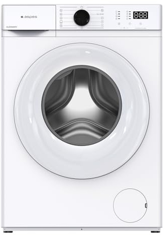 Aspes Lavadora 6 Kg Carga Frontal, Blanco, AL6204AIDV. 1200 rpm, Motor Inverter, 15 Programas, Eco-logic System, Tambor Acero Inoxidable, Clase de Eficiencia Energética A