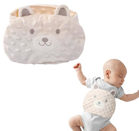 Ceinture blanche en noyaux - Chauffante au Micro-Ondes Idéale pour les maux de ventre et les ballonnements -, ajustable pour les bébés de 0 à 12 mois, 100% coton, Aide au Sommeil (Bleu)