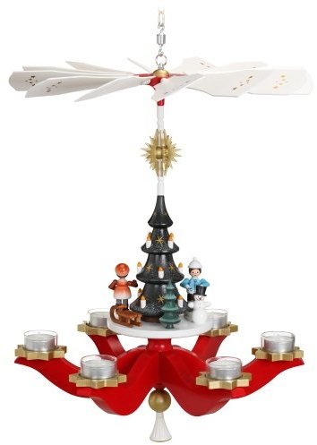 Rudolphs Schatzkiste Tendency pyramid red winter children tealight pyramid original 42cm Erzgebirge NEW