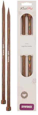 KnitPro Symfonie - Ferri da Maglia, in Legno, 25 cm 10.0mm (20212)