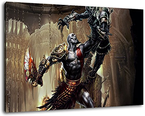 PrintArtGalery Dark god of war Leinwandbild auf Holzrahmen gespannt Größe: 60x40 cm
