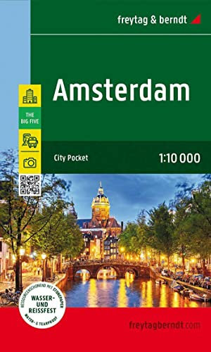 Amsterdam, Stadtplan 1:10.000, freytag & berndt: City Pocket, Innenstadtplan, wasserfest und reißfest (freytag & berndt Stadtpläne)