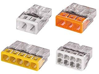 Mini Flacon mit 100 WAGO Automatik-Verbindungsklemmen Automatik 2, 3, 5 und 8 Fäden S2273