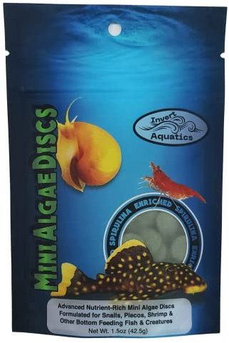 Invert Aquatics Mini Algae Discs - Sinking Diet for Snails, Shrimp & Bottom Feeding Fish (1.5oz (42,5g))