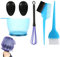 DKTOTIUP Haare Färben Werkzeug Set Färben Färbung Set Haarfärbemittel Set Professionell Färbeschale Messbecher Haarfärbe Pinsel Kunststoff Ohrabdeckung Zum Anmischen Von Haarfärbemittel 5tlg (blau)
