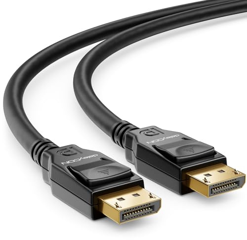 deleyCON 2m DisplayPort 8K Kabel 1.4 bis 360Hz HBR3 DSC HDR-10 - Schwarz